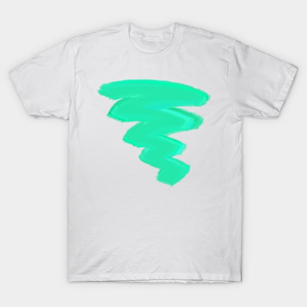 Abstract Neon Mint Brush Stroke T-Shirt by AbstractIdeas